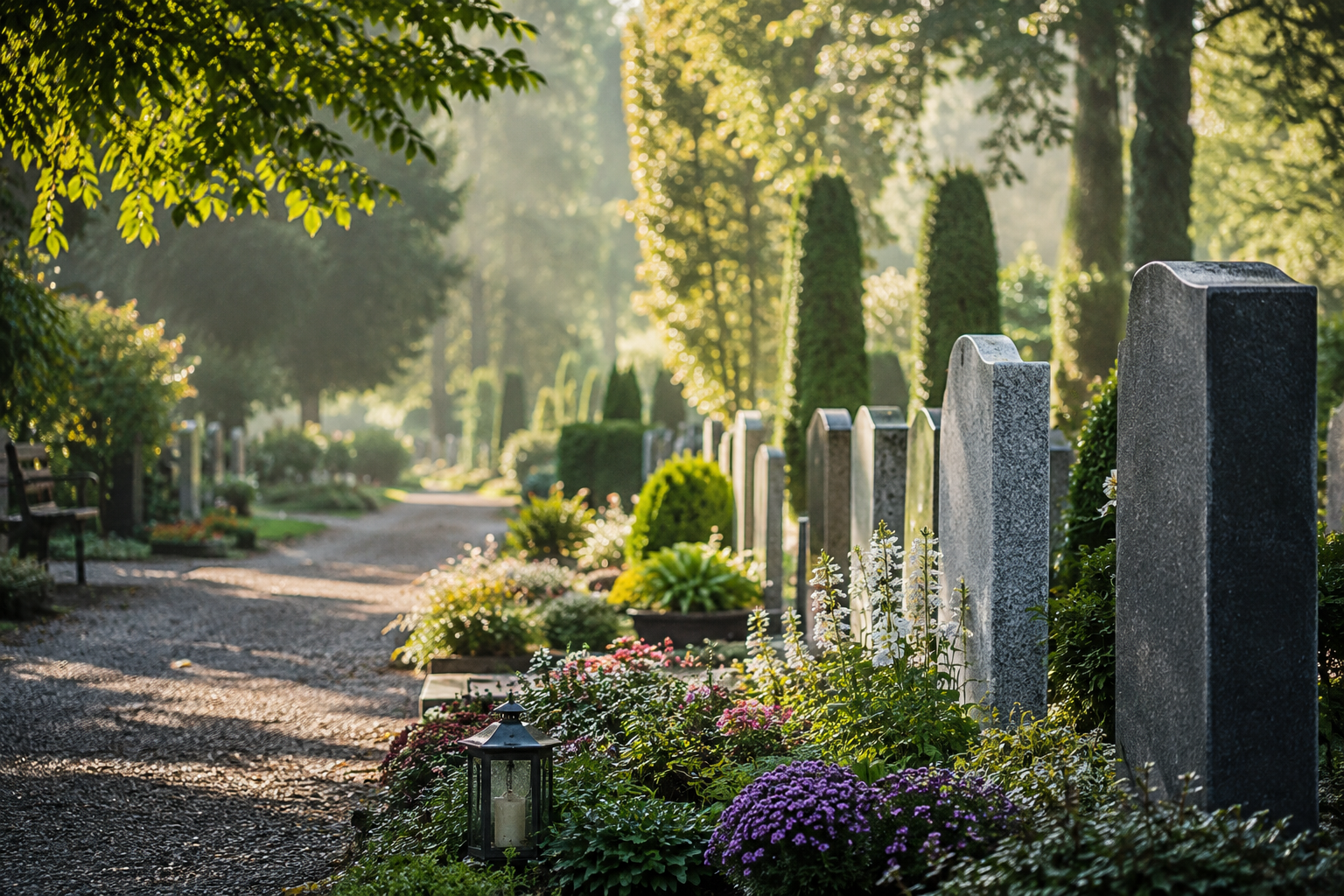 Friedhof im Morgenlicht